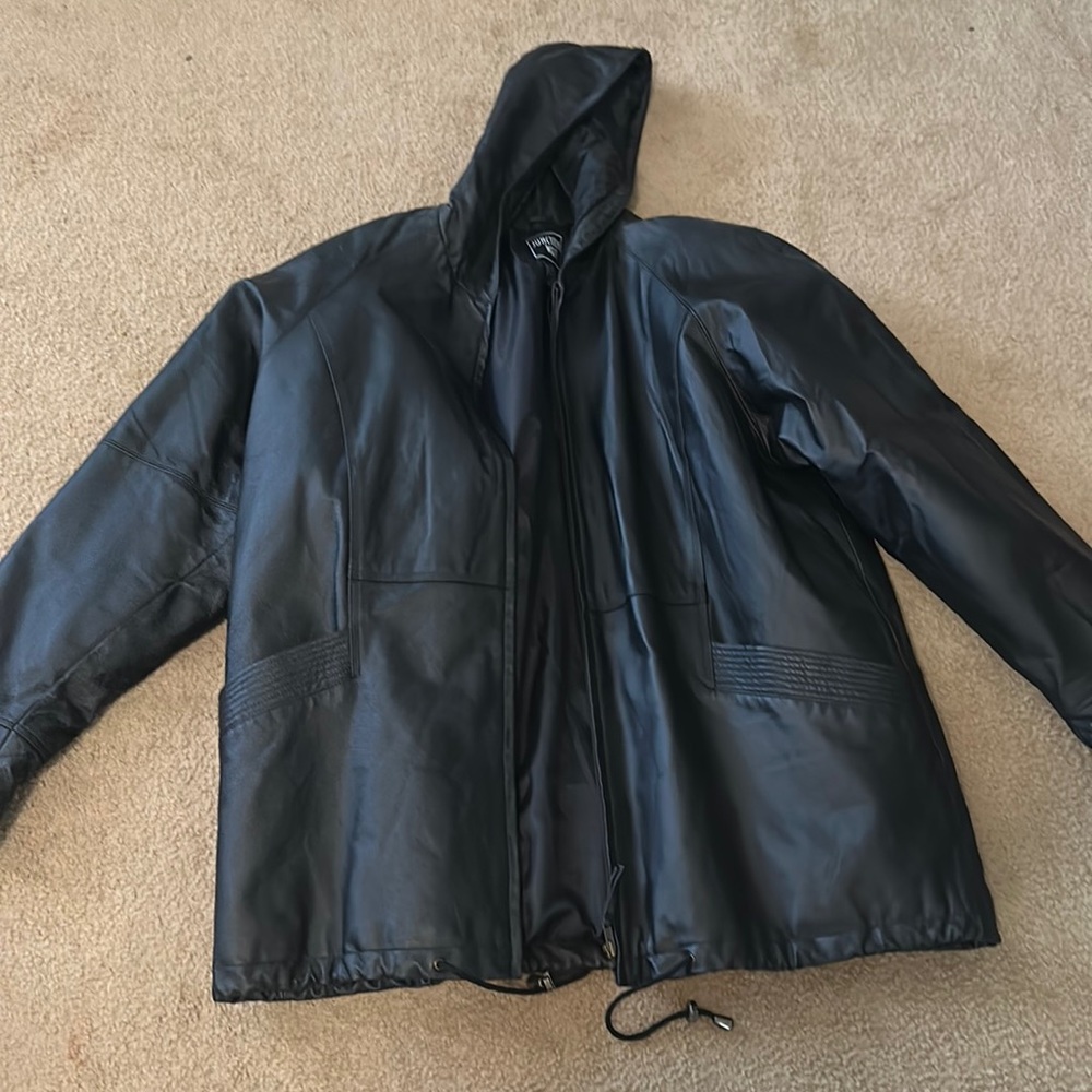 Men’s Junction west black leather jacket size 3XL